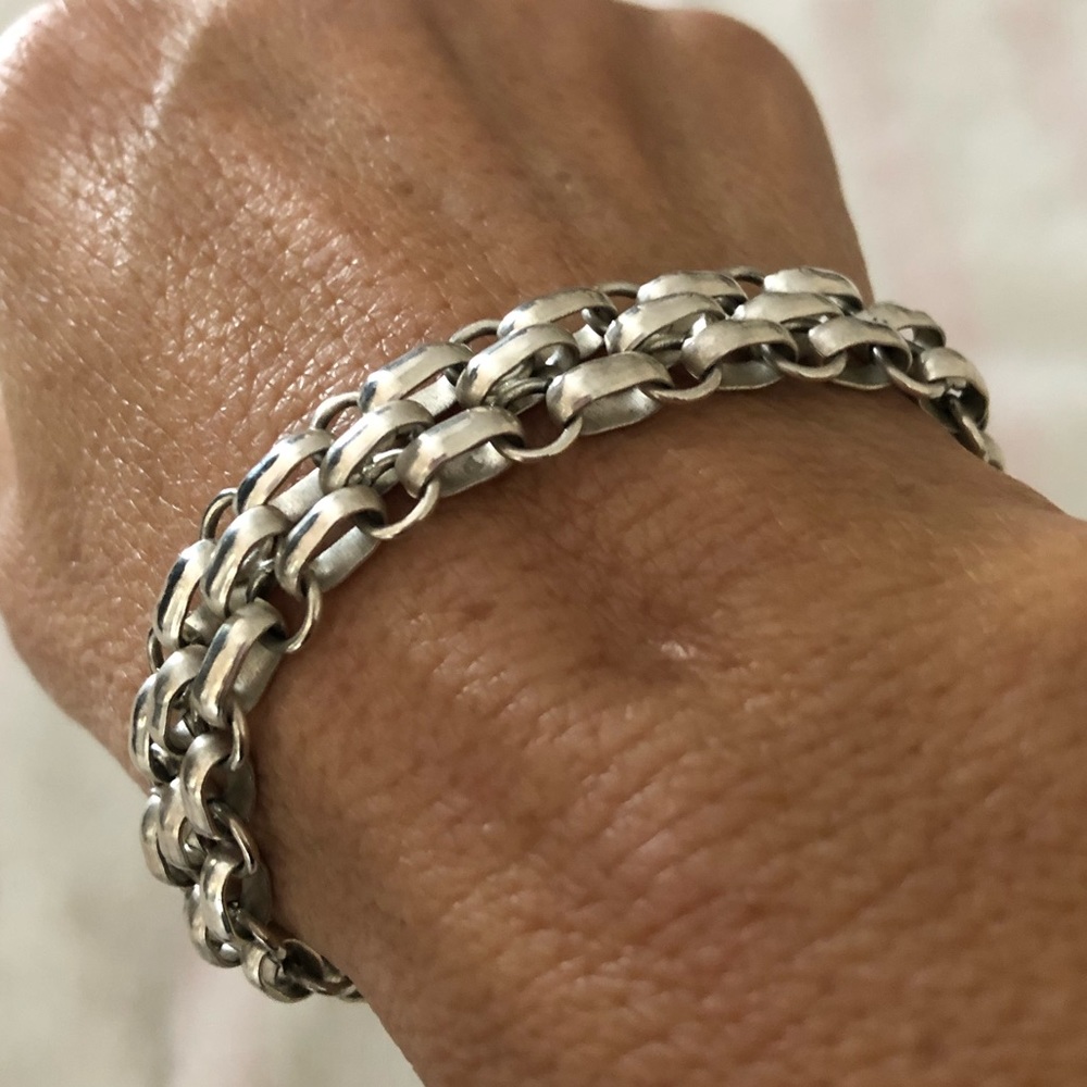 Sterling silver woven bracelet